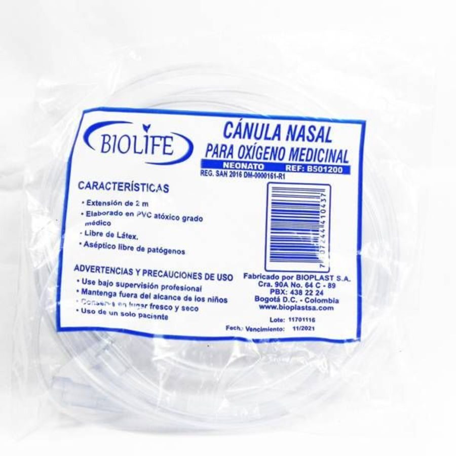 Canula de Oxigeno Adulto de 2mts