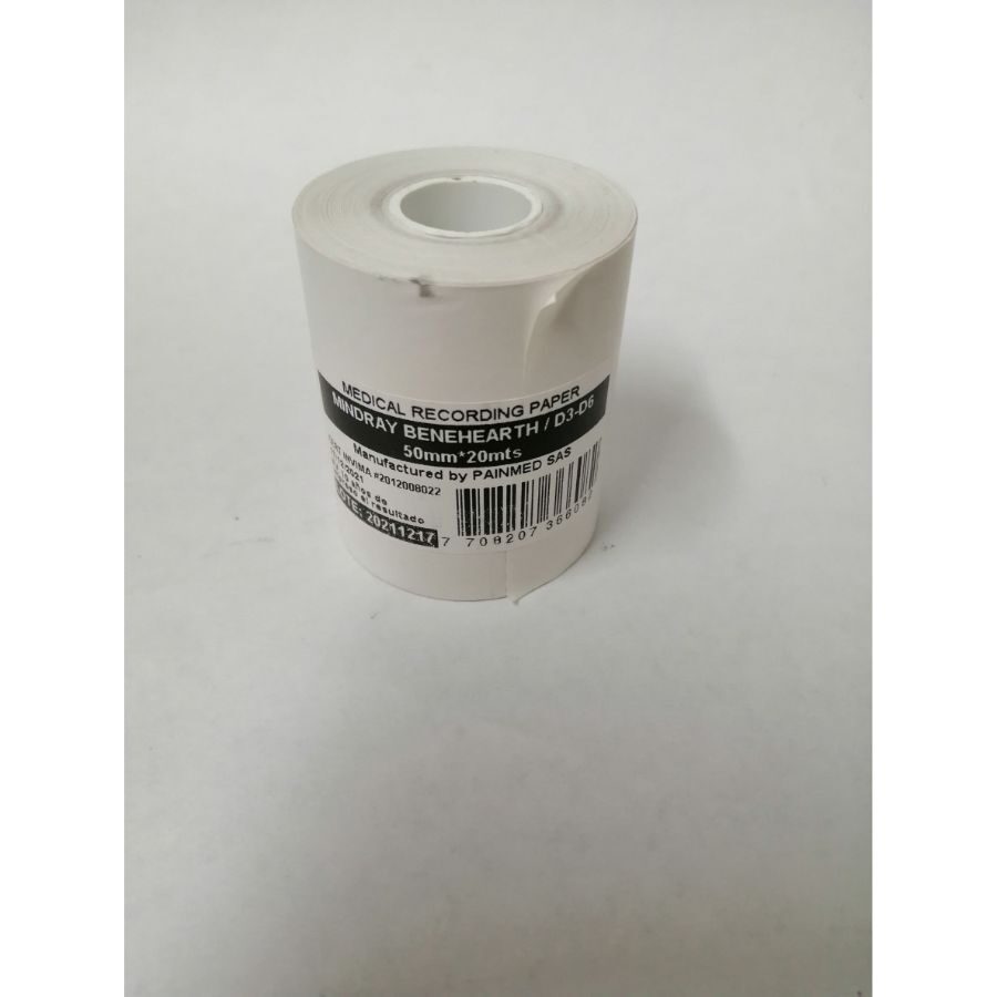 Papel para Desfibrilador 50 mm X 20mts Rollo