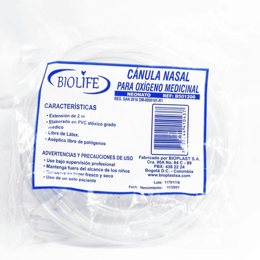 Cánula de Oxigeno Adulto de 2mts