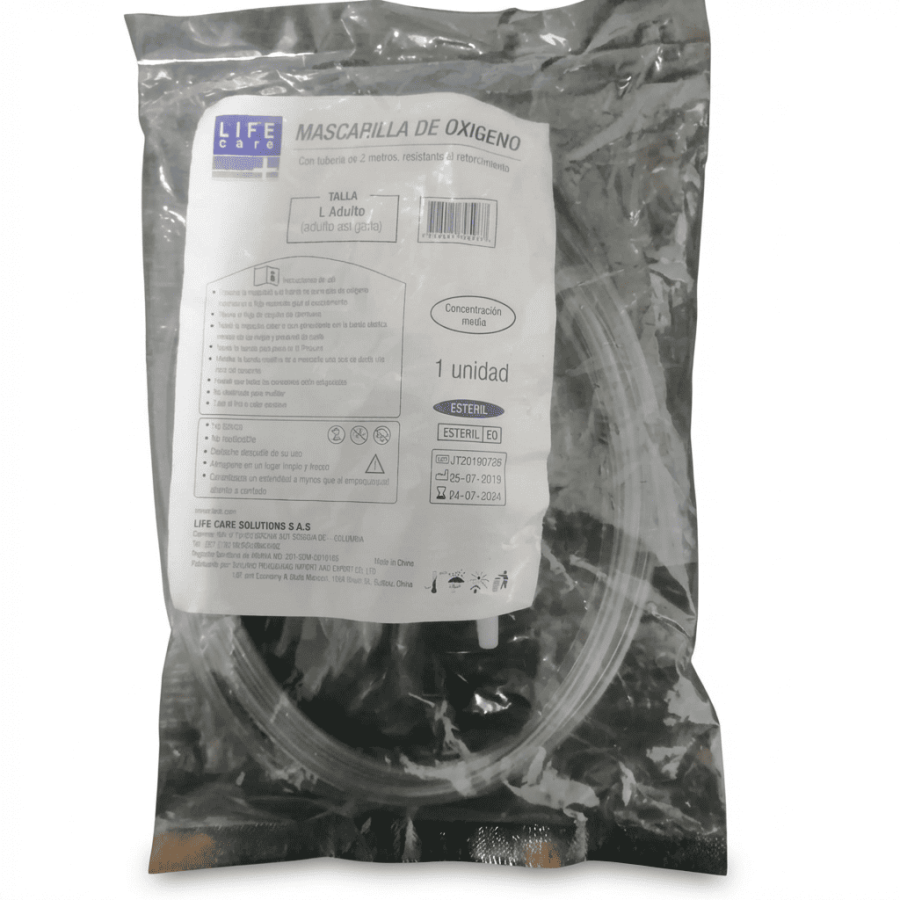 Máscara de oxígeno adulto