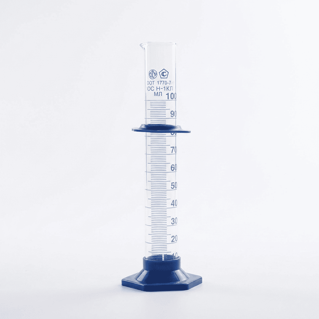 Probeta Graduada de Vidrio base Plástica 100ml